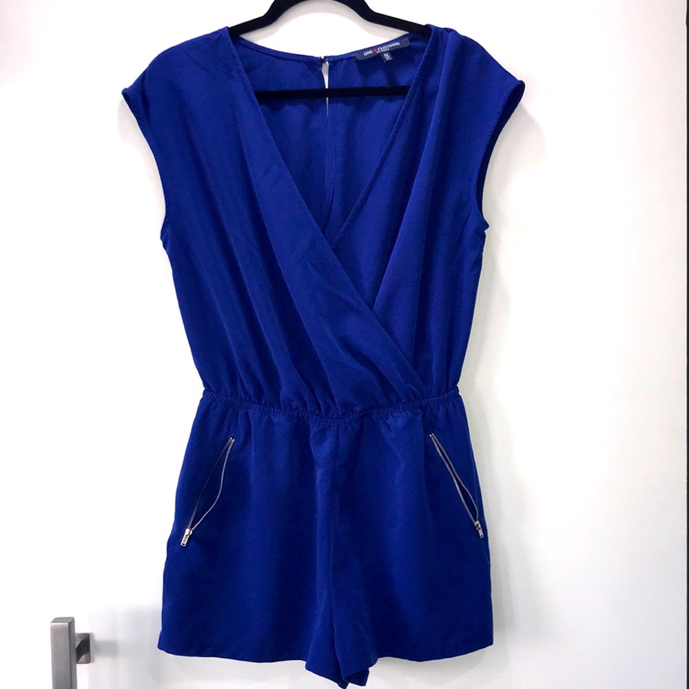 Royal Blue Romper with Zipper Pockets!